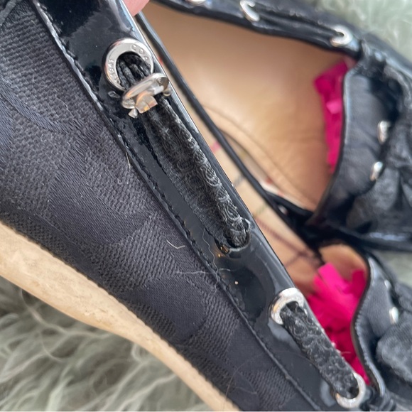 Coach Black Lace Bow Loafers - Picture 7 of 8